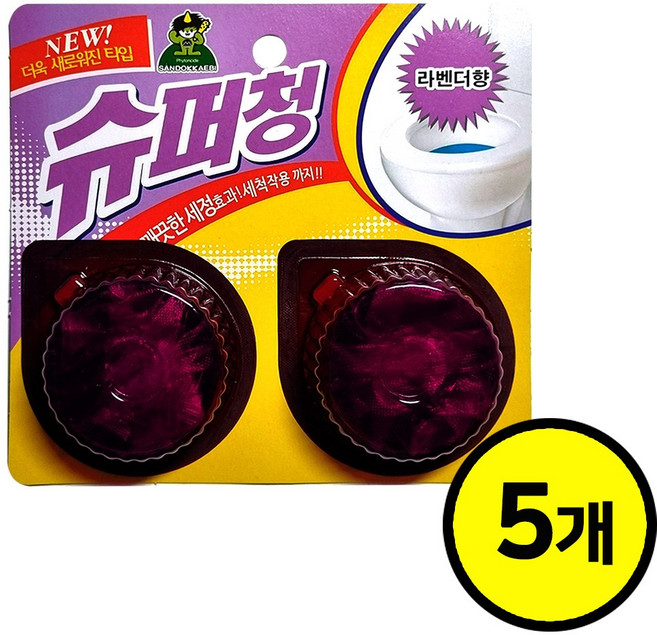 산도깨비 변기청소 변기세정제 변기클리너 / 슈퍼청 고체형(40g2개입)