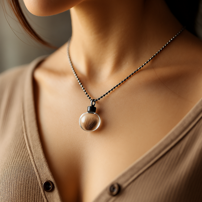 솔레르 소중한 추억보관 강아지 고양이 털목걸이, 1개, 투명