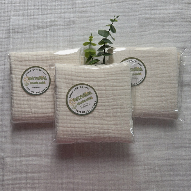 1+1+1 국산 면 100% 2중 3중 거즈 면 가제 손수건 도톰한 땀흡수