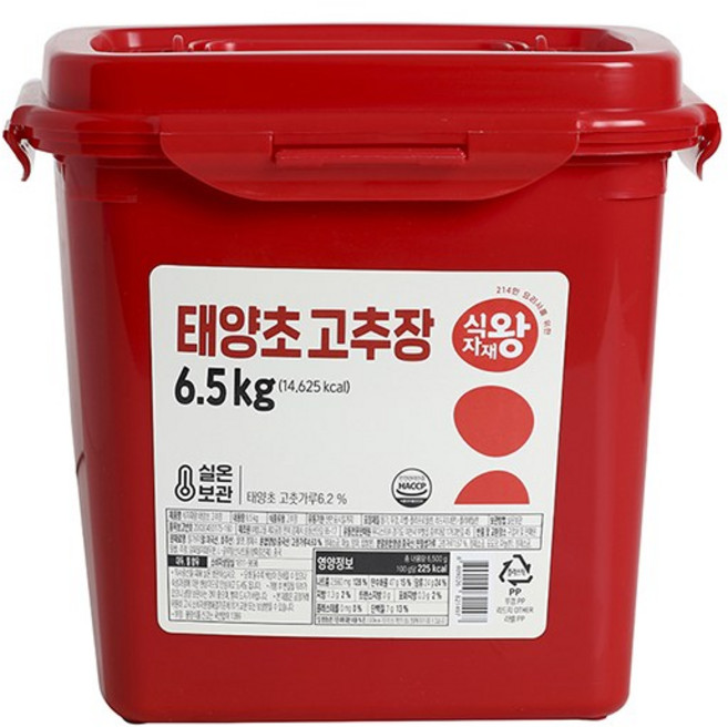 식자재왕 태양초 고추장, 1개, 6.5kg