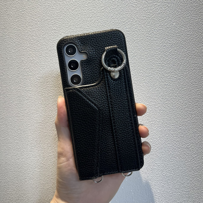 갤럭시 s24 플러스 카드 케이스 스트랩 손잡이 지갑 가죽 수납 2장 목걸이 여행 준비물