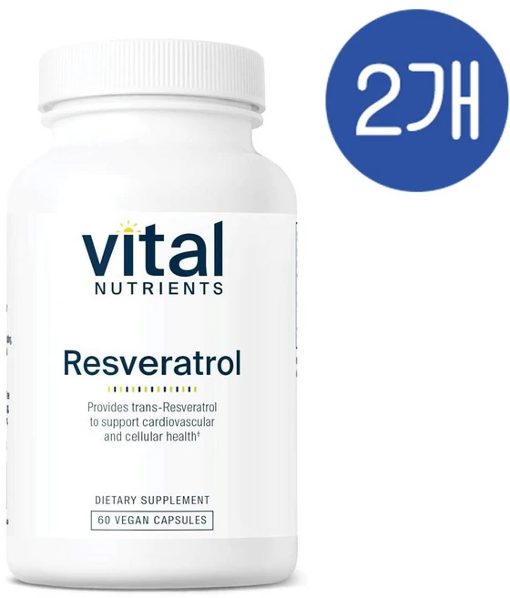 바이탈 뉴트리언츠 레스베라트롤 500mg 캡슐 Vital Nutrients Resveratrol, 2개, 60정 - 쿠팡