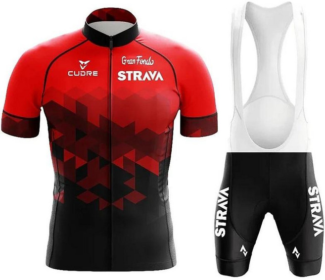 STRAVA 夏季短袖騎行服套裝 男