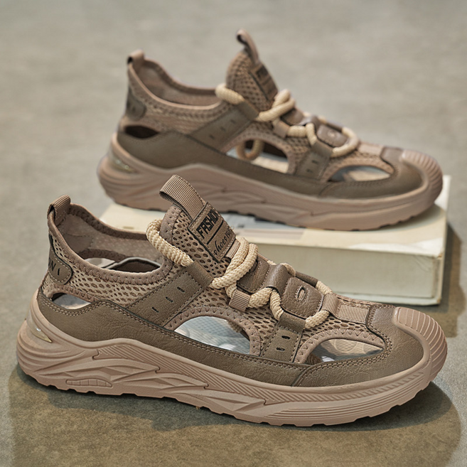 男士夏季鏤空透氣涼鞋