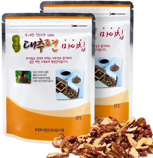 국내산 대추편 마이칩 50g l 대추칩 국산 대추 과자, 2개