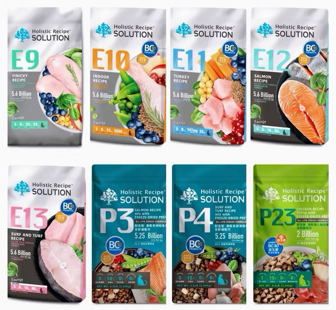 Holistic Recipe SOLUTION 貓飼料 E9 E10 E11 E12 E13 P3 P4 P23 系列, 10kg, 1個, E9低碳火雞餐-成貓化毛22lb
