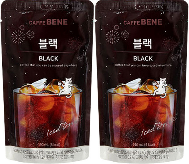 카페베네 블랙 190ml x 10팩, 10개