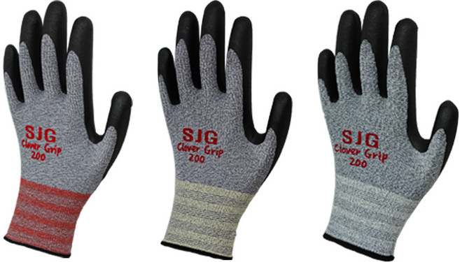 SGJ 클로버 200 NBR 작업 코팅 장갑, L, 10개