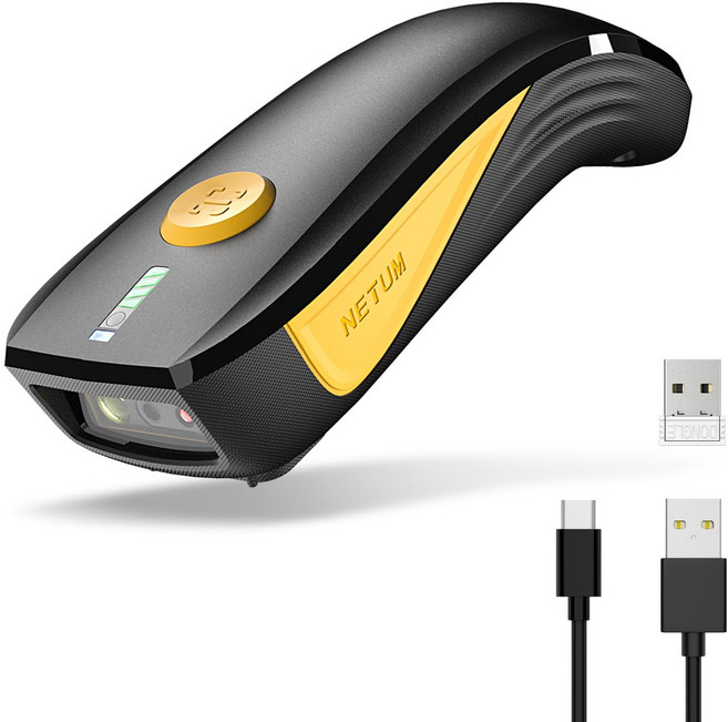 NETUM CS7501 QR코드 리더기 – 최신형 바코드 리더 bluetooth 휴대용 1D / 2D 지원 바코드 스캐너 | 재고 관리 POS 시스템 지원 | 태블릿 Android, 1개