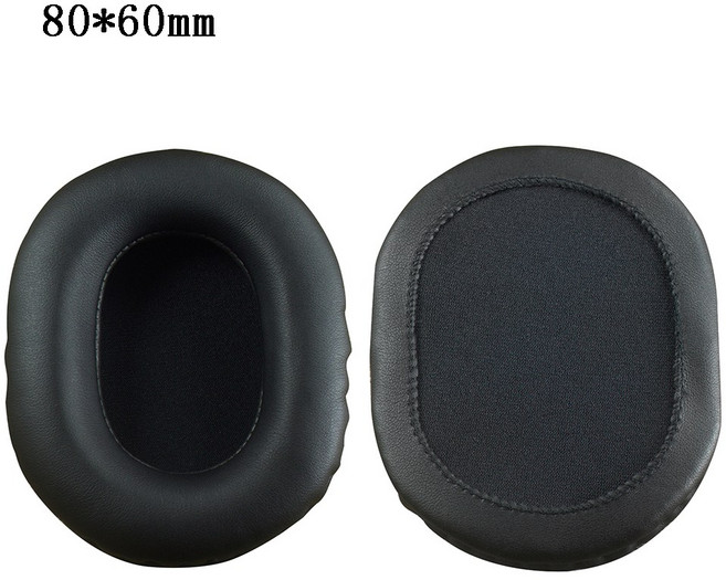 1 패밀리 교체 소프트 이어 패드 ATH / AKG 메모리 폼 헤드 용 검은 쿠션, 검은 그물, 80x60mm