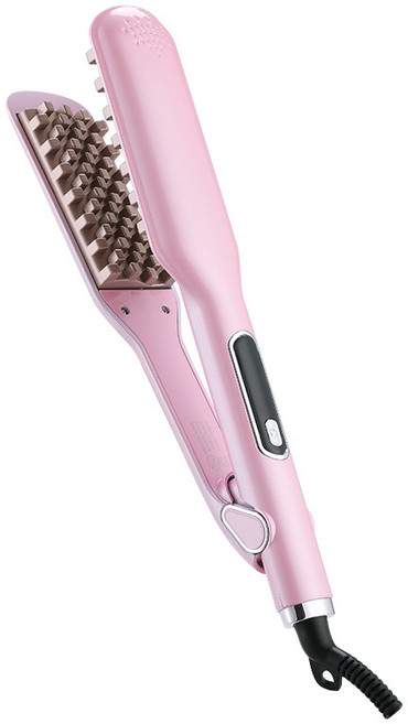 위금두 스마트 와플 아이롱 웨이브 헤어 볼륨 고데기 H127, 핑크색