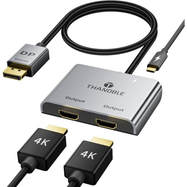 듀얼 모니터용 디스플레이 포트에서 HDMI 어댑터4K60Hz DP에서 스플리터까지 PC 그래픽 카드용 확장 MST 포트 1 in 2 Out Hub, 1개