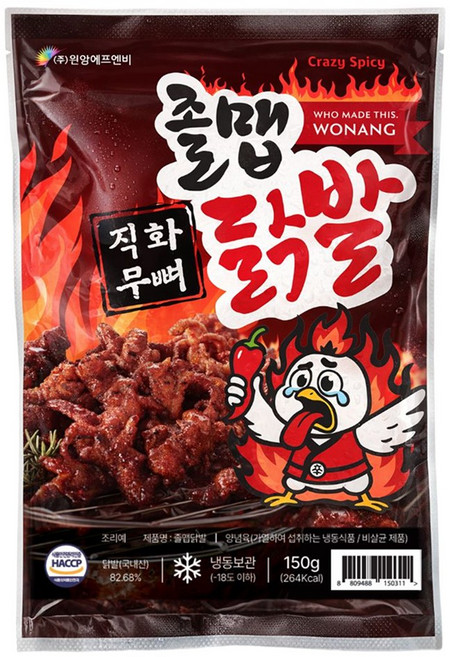 [원앙 본사직영]무뼈 졸맵닭발 150g (아주매운맛) 국내산, 1개