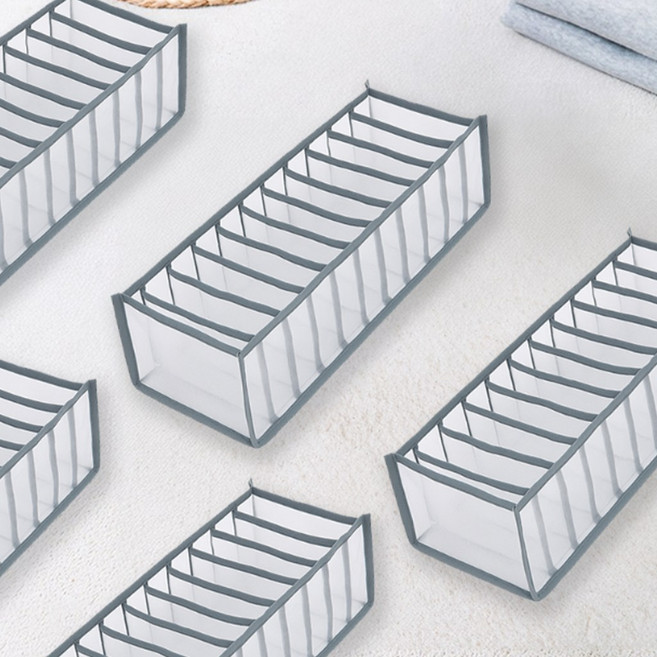 메쉬 칸칸이 속옷 양말 정리함 7칸, 그레이, 5개