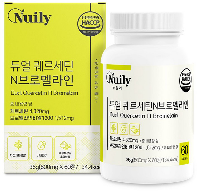 듀얼 퀘르세틴 N 브로멜라인 60정, 1박스