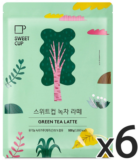 스위트컵 녹차라떼 파우더, 500g, 1개입, 6개