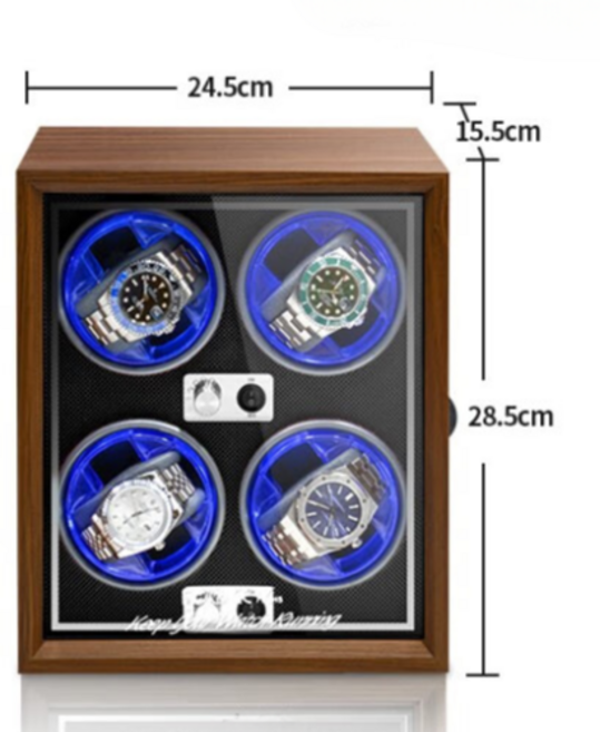 FCCE 천연 호두나무원목 저소음 워치와인더