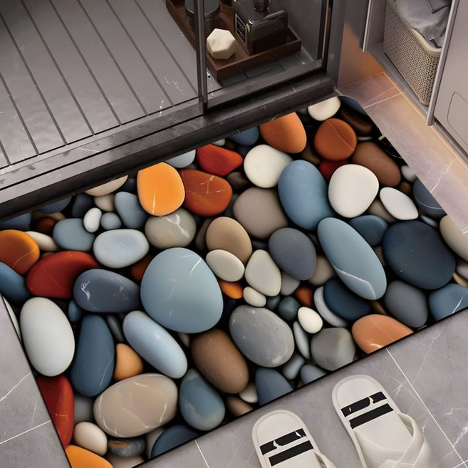 유티즌 조약돌 규조토 발매트 빨아쓰는 소프트 3D착시 흡수 욕실발매트, 1개, 조약돌.모던