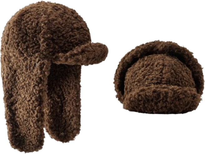 유유라키 테디 자석 뽀글이 숏챙 트루퍼햇 귀도리 모자