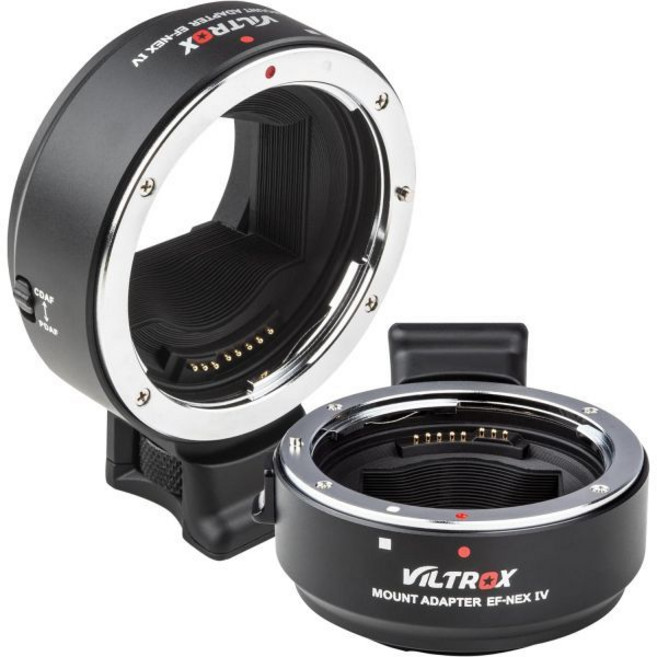 빌트록스 EF-NEX IV 렌즈 어댑터 오토 포커스 EF-E 마운트 링 자동 변환기 제어 캐논 EFEF-S 렌즈와 호환되는 소니 E 카메라 NEX A9II A7III A9 A7, 1개