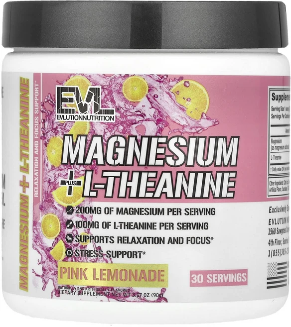 EVLution Nutrition 마그네슘 + L-테아닌 핑크 레모네이드 90g(3.17oz), EVLutionNutrition마그네슘+L-테아닌핑크레, 90g, 1개 - 쿠팡