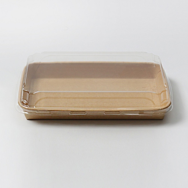 [BR] 직사각 용기+PET 뚜껑 (크라프트/JH-ST-08/1000ml) 200개 세트, 1개