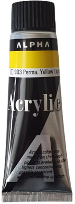 알파색채 미술 아크릴칼라물감 1시리즈 50ml 낱색 1개, 903번 페르마 옐로라이트