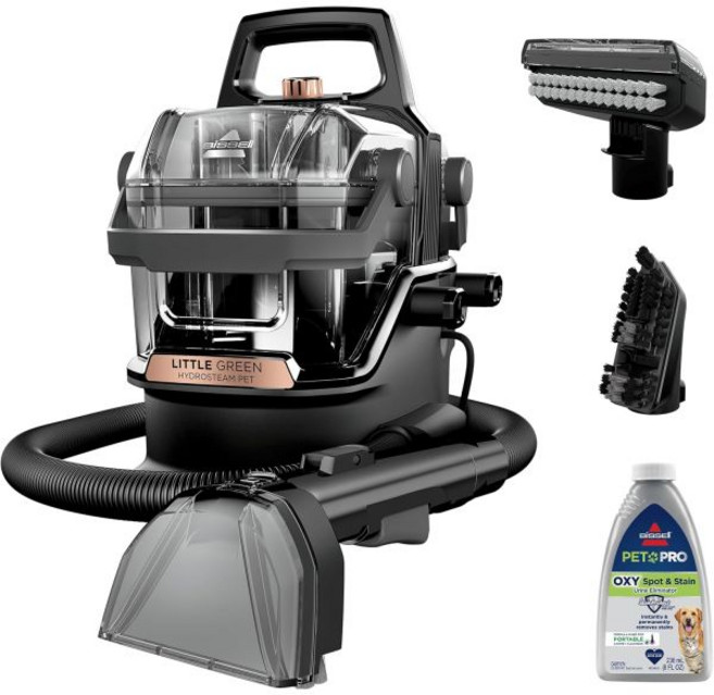 BISSELL 리틀 그린 하이드로스팀 다목적 휴대용 카펫 및 실내 청소기 자동차 디테일러 3618, Little Green HydroSteam