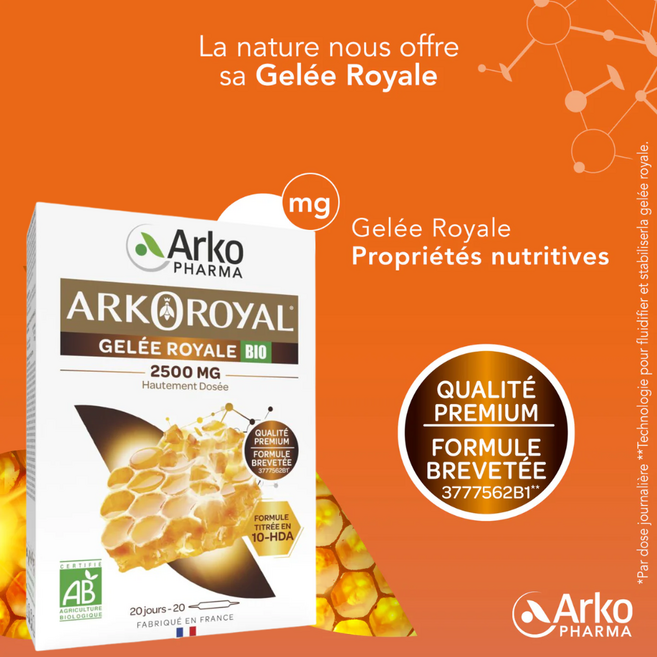Arkoroyal 아코로얄 로얄젤리 2500mg 20앰플, 1박스