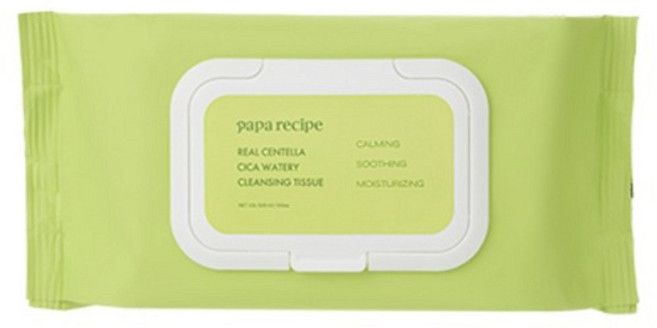 파파레서피 리얼 센텔라 시카 워터리 클렌징 티슈, 1개, 100매입
