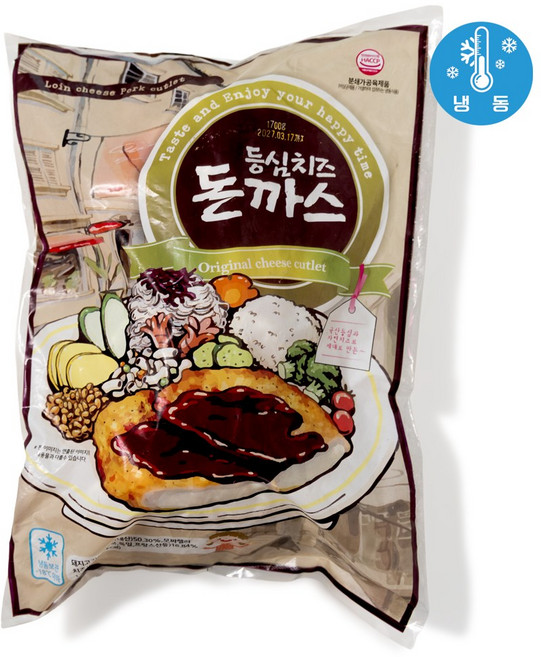 냉동 바삭한 치즈돈갓츠 1.7kg 돈까스 에어후라이기, 1개