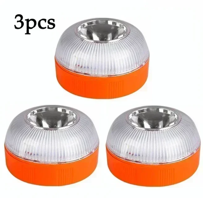최신 휴대용 비상 조명 차량 라이트 오렌지 블루 레드 자기 유도 스트로브 방수 손전등, 06 Orange-3pcs