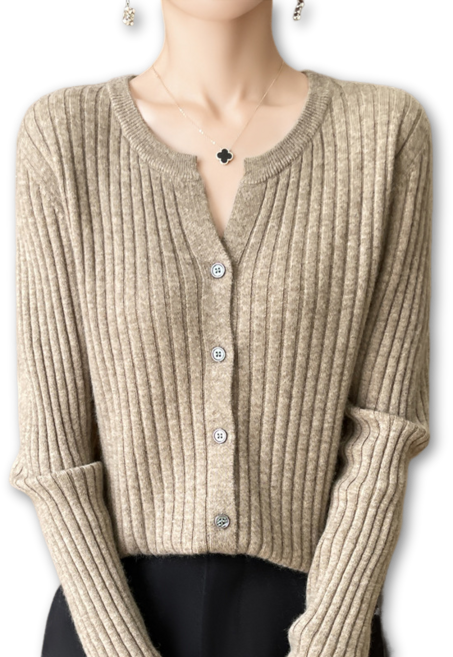 제이유미 여성용 데일리 간절기 골지 니트 기본 가디건 GH486