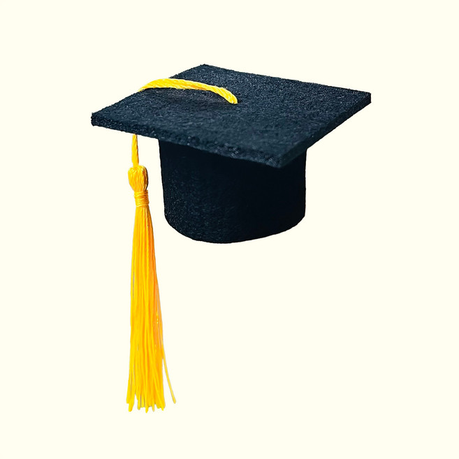 미니학사모 졸업식 풍선 꽃다발 장식, 50개, 옐로우