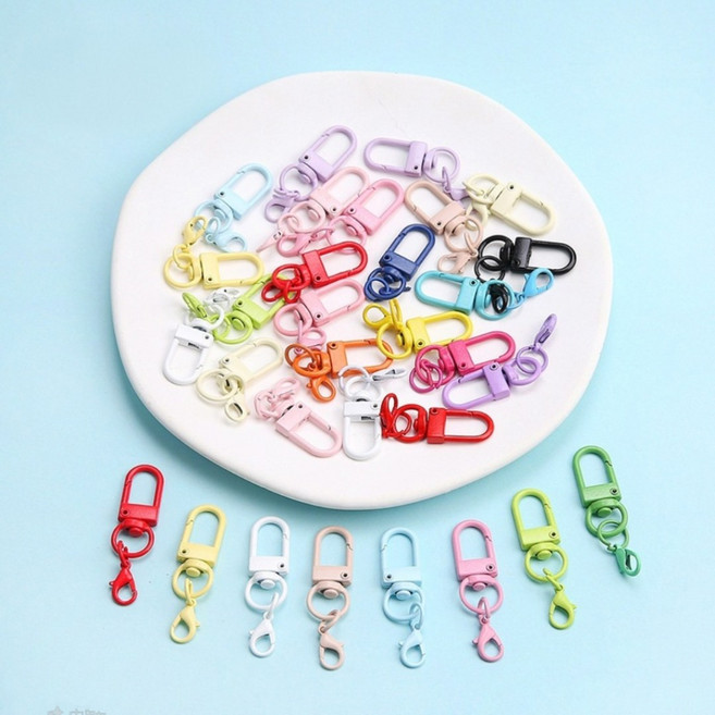 (20p)컬러 고리키링 열쇠고리, D고리, 20개