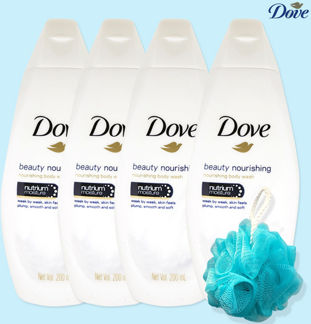 도브 휴대용 바디워시 200ml x 4개, 도브 휴대용 바디워시 200ml x 4개(향기랜덤)