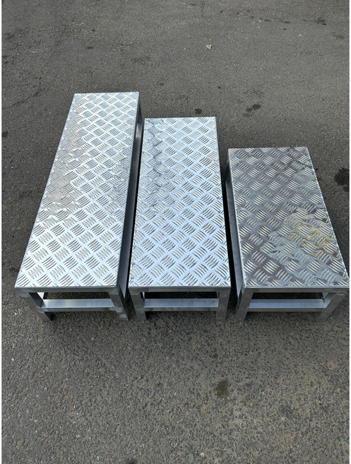 알루미늄 체크판 작업발판 계단 주문제작 1단, 300x1000(mm) (높이 250mm), 1개