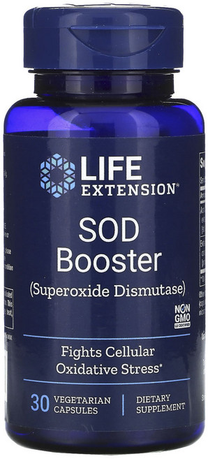 LIFE EXTENSION SOD超氧化物岐化酶素食膠囊, 30顆, 1罐