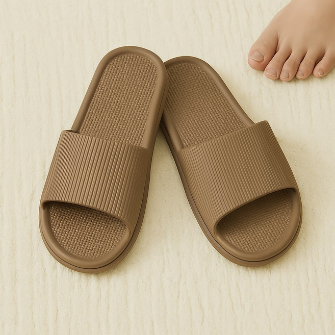 오홈 층간소음 거실 실내화 슬리퍼, 1개, 브라운