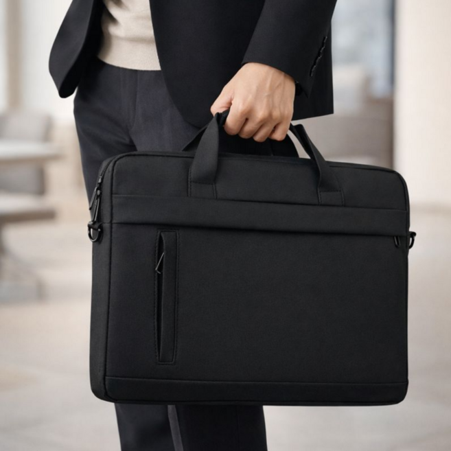 데일리코브 대용량 노트북가방 출장 심플 비즈니스, 1개, 블랙