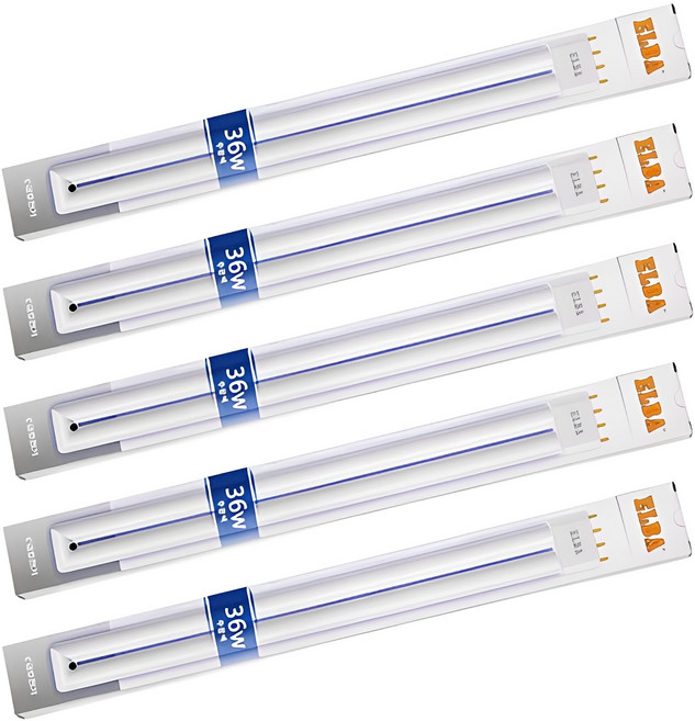 번개표 ELBA FPL 36W 5개입(1세트) 형광등 삼파장 형광램프 형광등 등기구교체, 1개, 주광색