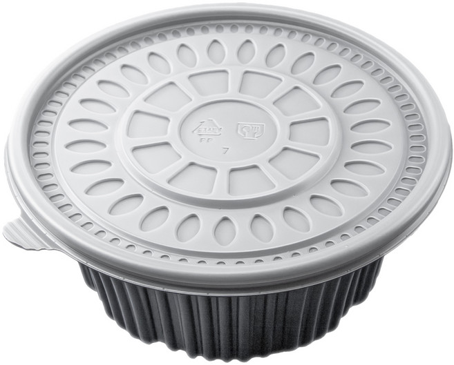 EL 일회용 195파이 미니감자탕용기 대 흑색 200개 세트 배달 포장, 1개, 200세트