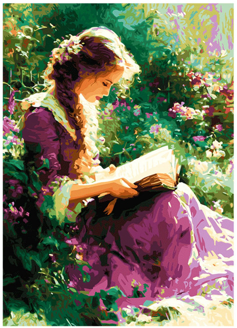 luntim DIY 명화그리기 유화 그림 그리기 선물 아크릴화 30x40 명화인물 힐링 풍경화, 1개, 자줏빛 시간