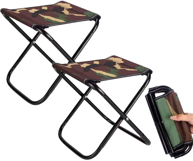 아웃사이드업 초경량 휴대용 접이식 미니 의자, 2개, 카모
