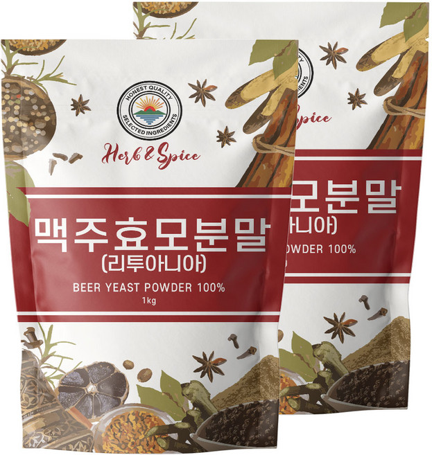 해나식품 리투아니아 맥주효모분말 & 가루, 1kg, 2개