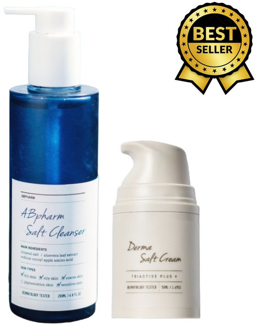 에이비팜 민감성 건조피부 종결 2종세트/더마 솔트크림+더마 솔트클렌저, 1개