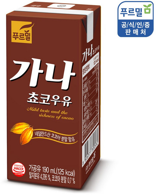 푸르밀 가나초코우유, 190ml, 24개