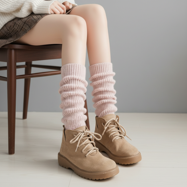 여성 고리 레그워머 요가 필라테스 겨울 니트 발토시