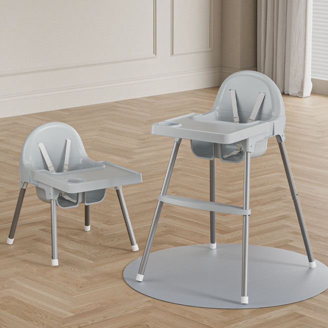 寶寶餐椅 嬰兒便攜式 可拆卸組裝 兒童吃飯座椅, 灰色無坐墊 不鏽鋼管