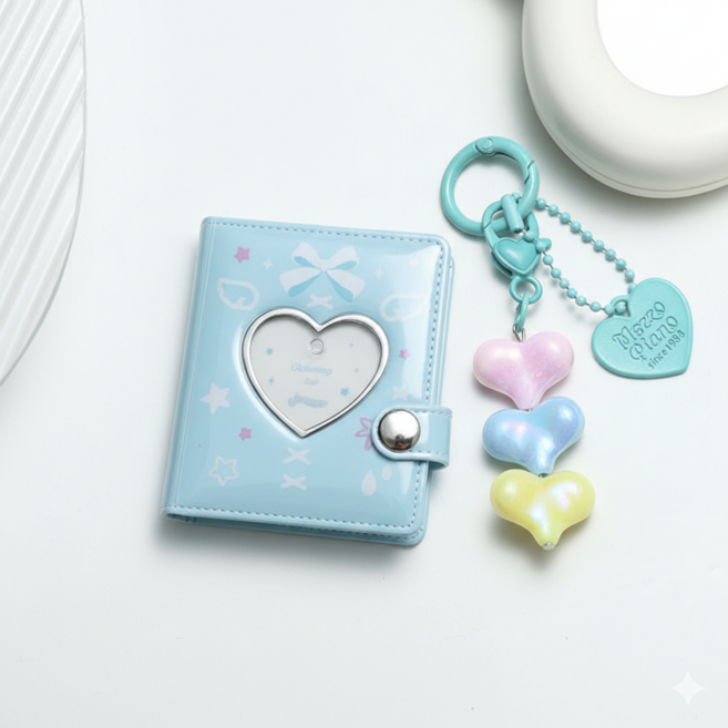 증명사진 미니앨범 키링, 16매, 블루